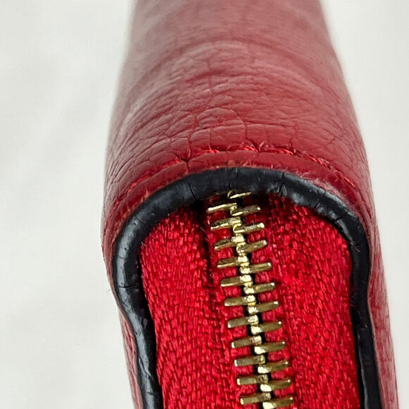 Louis Vuitton Red Empreinte Monogram Leather Zippy Coin Purse Compact Wallet GUC - Picture 9 of 16